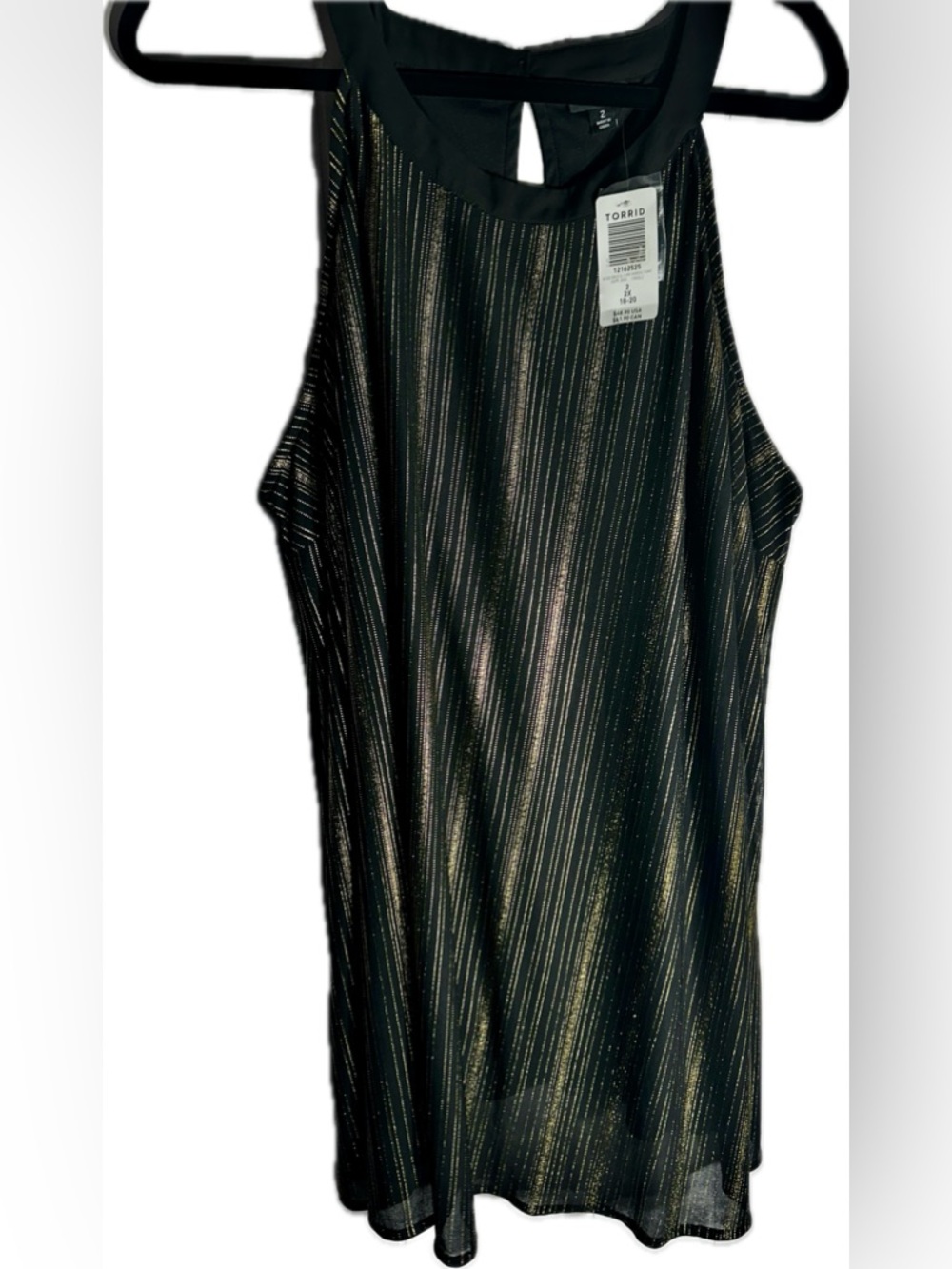 Torrid Black & Gold Metallic Racerback Tank - Picture 4 of 4